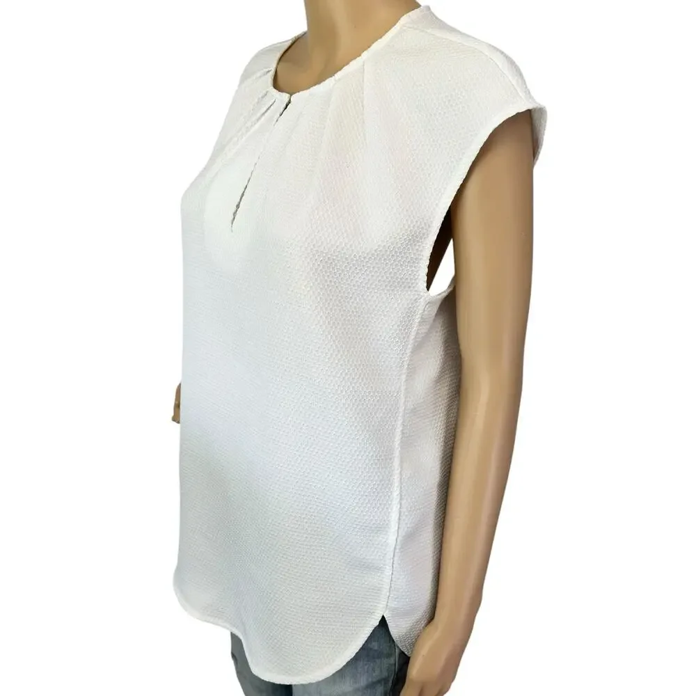 J. Crew Honeycomb Cocoon Top White C3654 Size 4